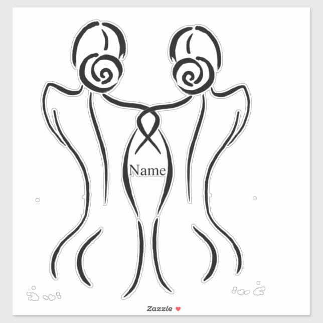 Sticker Illustration d'art féminin Thunder_Cove (Feuille)