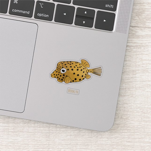Sticker Illustration de boxfish jaune (Détail)
