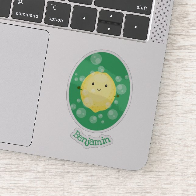 Sticker Illustration de bulles de caricatures de citron mo (Détail)