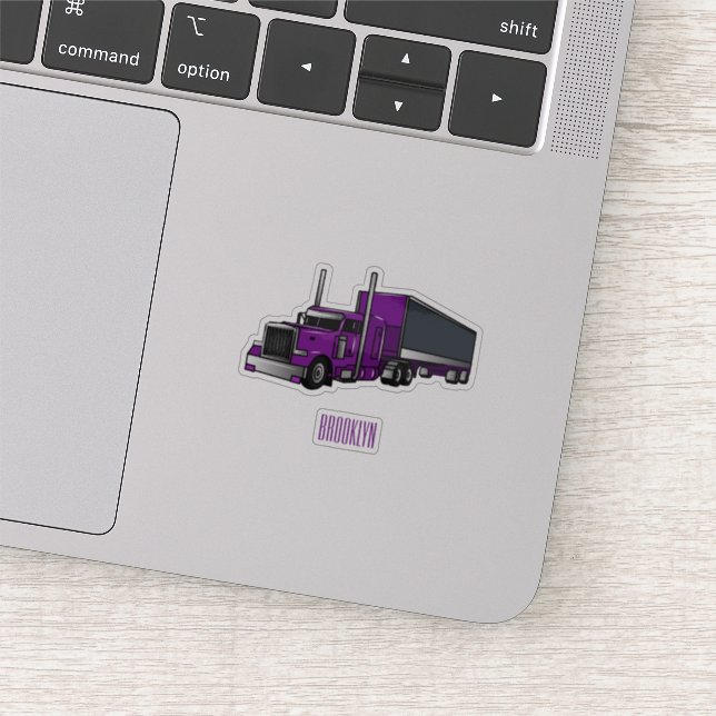 Sticker Illustration de camion semi-remorque (Détail)
