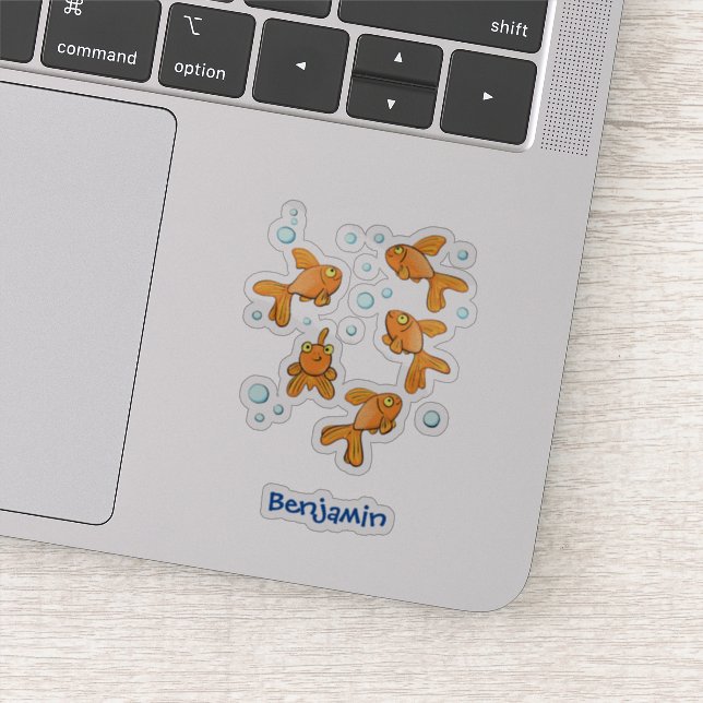 Sticker Illustration de caricature de poisson rouge orange (Détail)