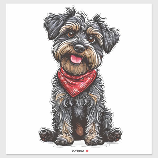 Sticker Illustration de charme d'un mignon chien (Feuille)
