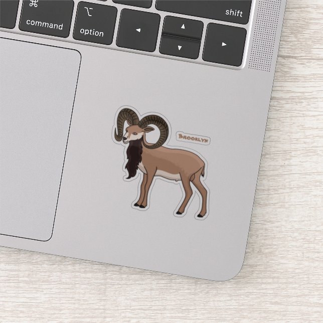 Sticker Illustration de chèvre de Mouflon (Détail)