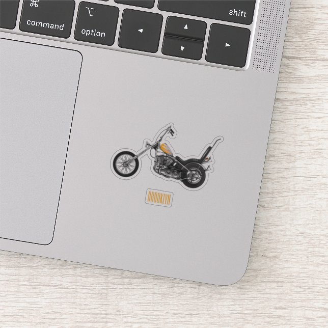 Sticker Illustration de dessin animé de moto chopper 1950 (Détail)