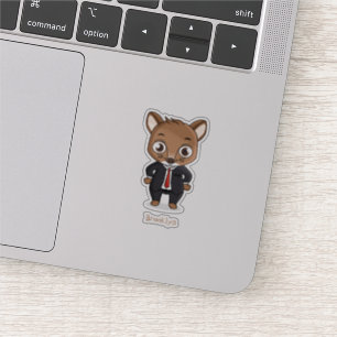 Sticker Illustration de dessin animé de rat mignon