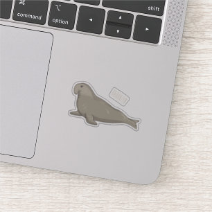 Sticker illustration de dessin animé d'éléphant de mer