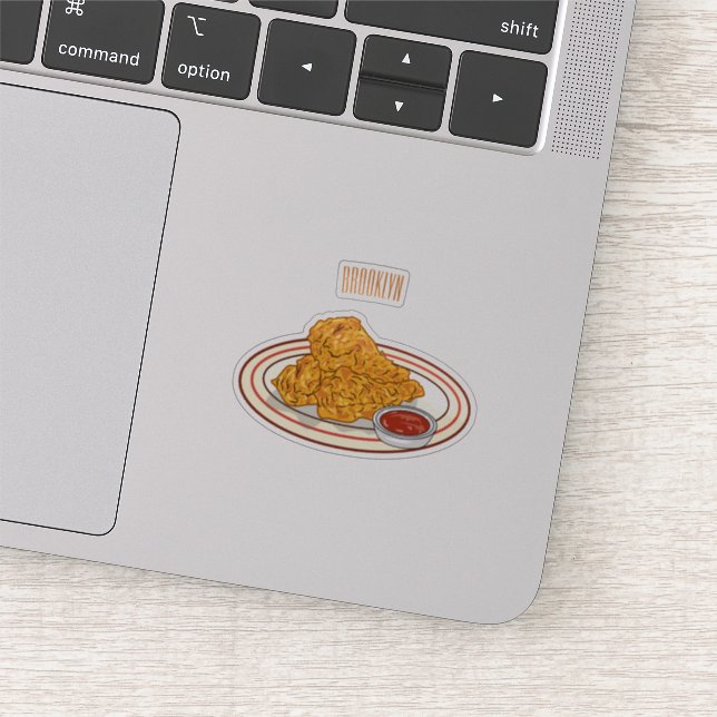 Sticker Illustration de dessin animé sur le poulet frit (Détail)