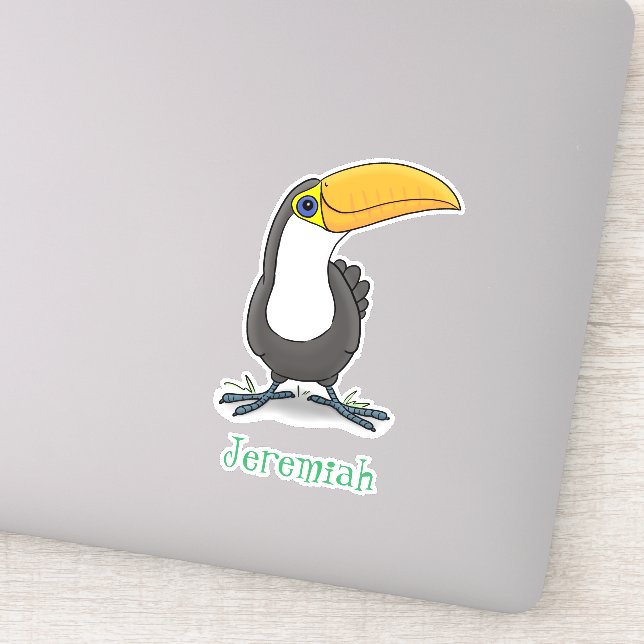 Sticker Illustration de dessin humoristique du toucan joye (Détail)
