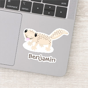 Sticker Illustration de gecko tan tan mignon