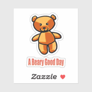Sticker Illustration de jeu de mots d'ours en peluche de d
