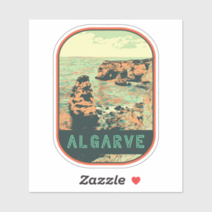 Sticker Illustration de la côte de Lagos Algarve Portugal