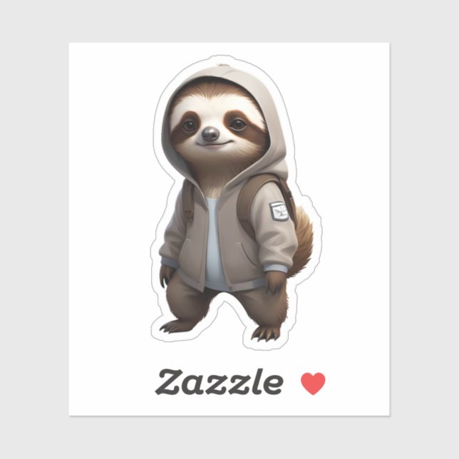 Sticker Illustration de la fente cool et adorable (Feuille)