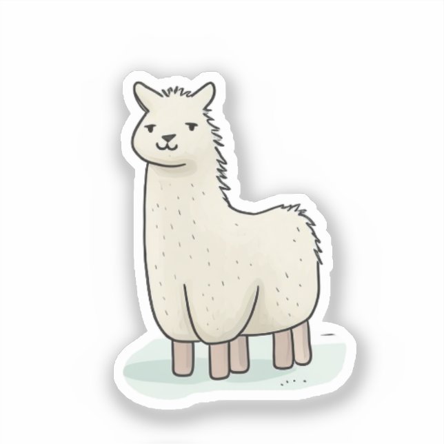 Sticker Illustration de la llama mignonne - Adorable et ca (Recto)