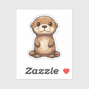 Sticker Illustration de la loutre de dessin