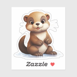 Sticker Illustration de la loutre de dessin