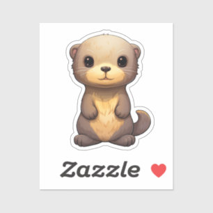 Sticker Illustration de la loutre de dessin