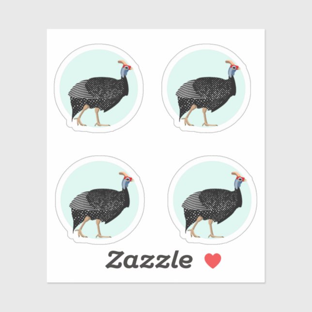 Sticker Illustration de la pintade (Feuille)