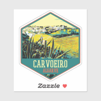 Sticker Illustration de la plage de l'Algarve Carvoeiro Po