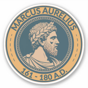 Sticker Illustration de l'empereur romain Marc Aurèle Badg