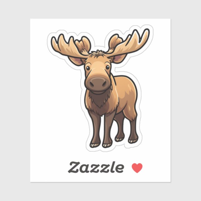Sticker Illustration de l'orignal (Feuille)