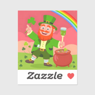 Sticker Illustration de lutin de la Saint-Patrick