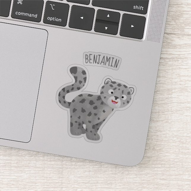Sticker Illustration de mignon léopard des neiges (Détail)