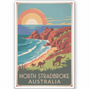 Sticker Illustration de North Stradbreak Island Kangaroos