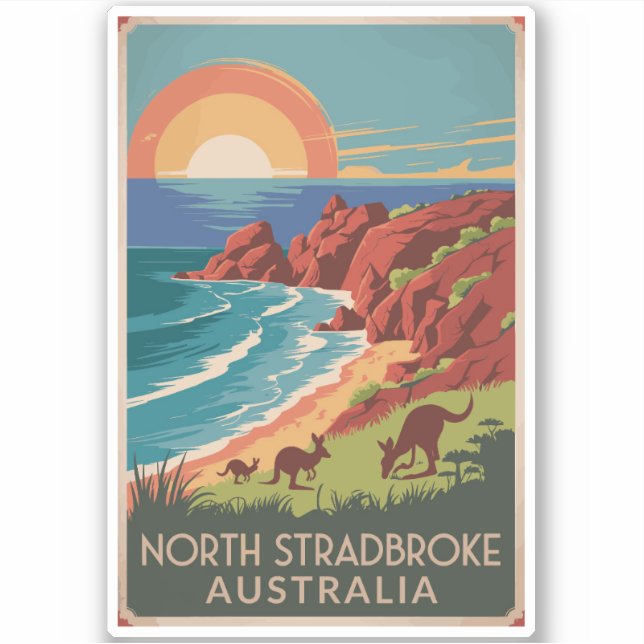 Sticker Illustration de North Stradbreak Island Kangaroos (Devant)
