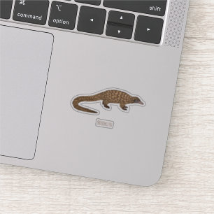 Sticker Illustration de pangolin à queue longue