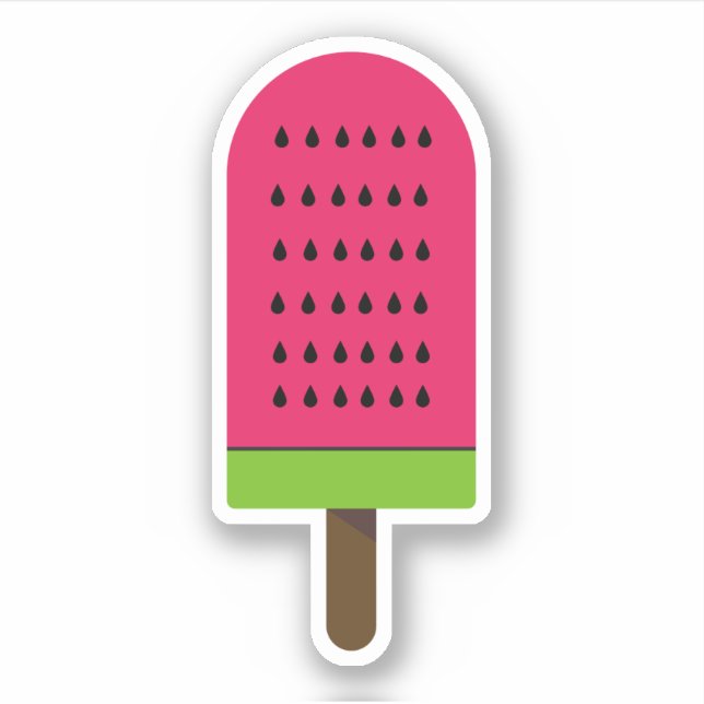 Sticker Illustration de pastèque Popsicle (Devant)