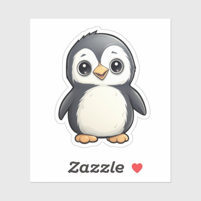 Sticker Illustration de pingouin de dessin (Feuille)