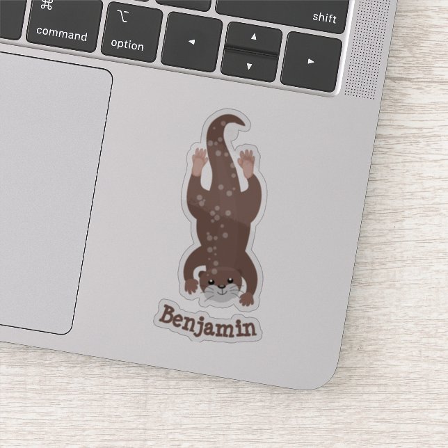 Sticker Illustration de plongée de loutre mignonne (Détail)