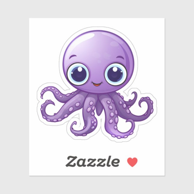 Sticker Illustration de poulpe de dessin (Feuille)