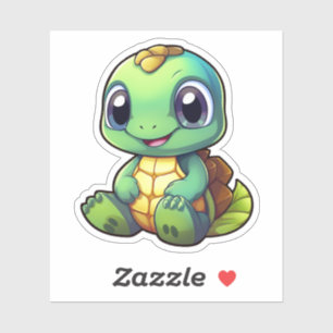 Sticker Illustration de tortue caricaturale