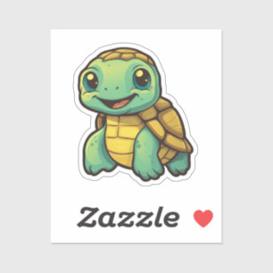 Sticker Illustration de tortue caricaturale