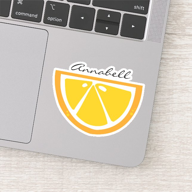 Sticker Illustration de tranche orange juteuse douce (Détail)
