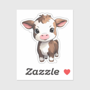 Sticker Illustration de vache à dessin
