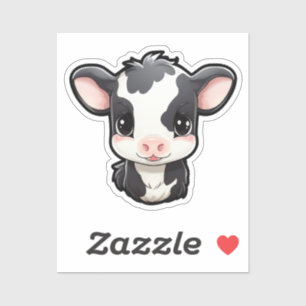 Sticker Illustration de vache caricaturale