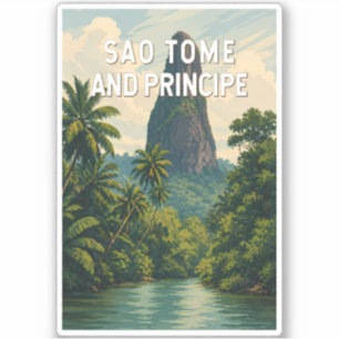 Sticker Illustration de voyage à Sao Tome et Principe Art