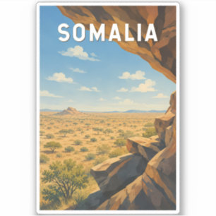 Sticker Illustration de voyage vintage sur la Somalie