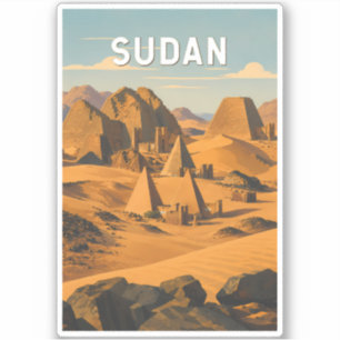 Sticker Illustration de voyage vintage sur le Soudan
