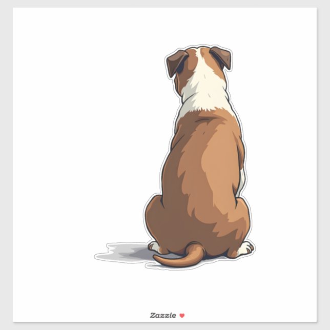 Sticker Illustration de vue arrière de Bulldog vintage Ama (Feuille)