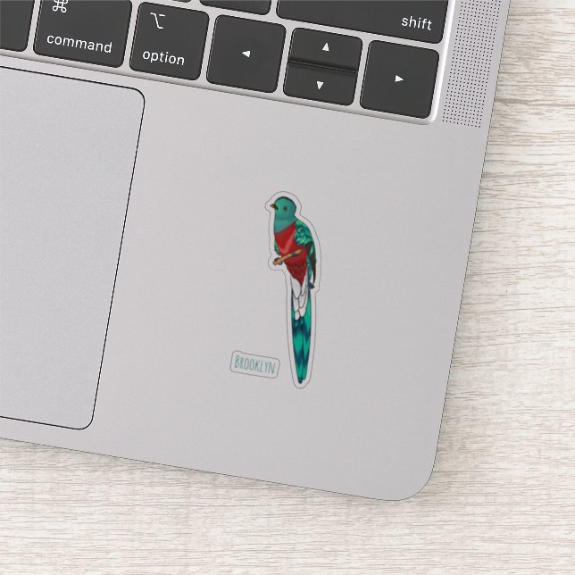 Sticker Illustration d'oiseau de quetzal resplendissant (Détail)