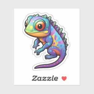 Sticker Illustration du caméléon de dessin