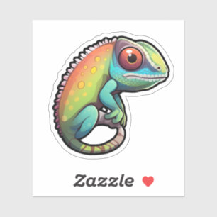 Sticker Illustration du caméléon de dessin