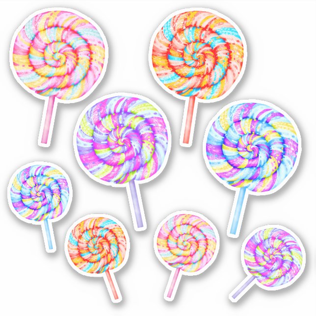 Sticker Illustration du caramel de bonbons sucrés Lollipop (Devant)