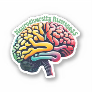 Sticker Illustration du cerveau de sensibilisation à la ne