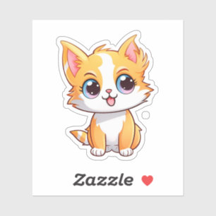 Sticker Illustration du chat de dessin