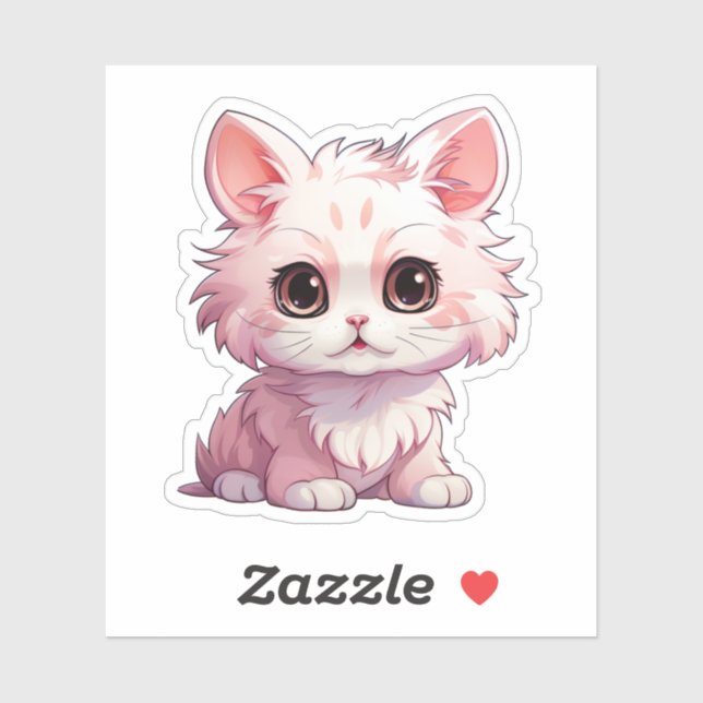 Sticker Illustration du chat de dessin (Feuille)