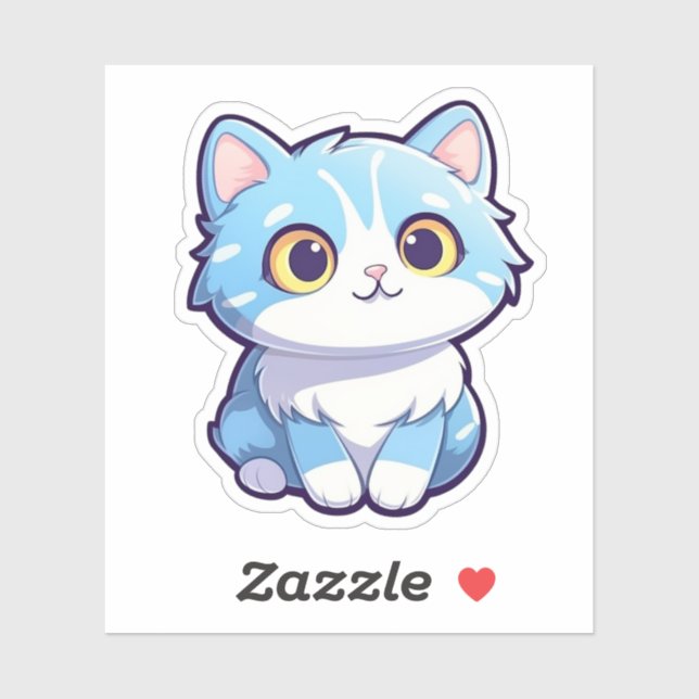 Sticker Illustration du chat de dessin (Feuille)